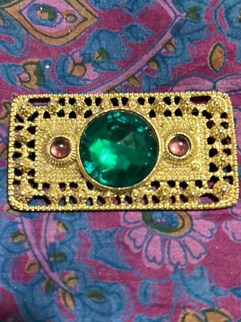Vintage brass brooch